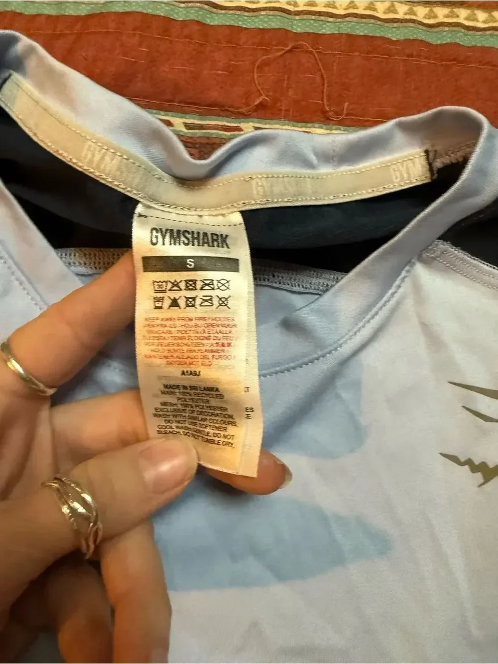 Gymshark Light Blue Athletic Tank Top with Subtle Logo size small